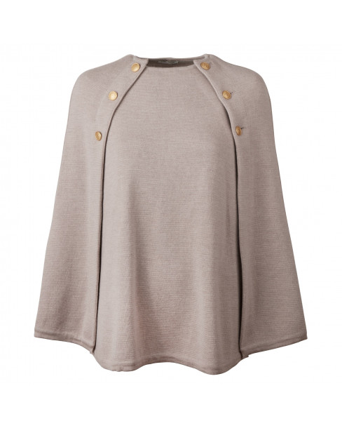 STENSTRÖMS KNIT PONCHO - BEIGE