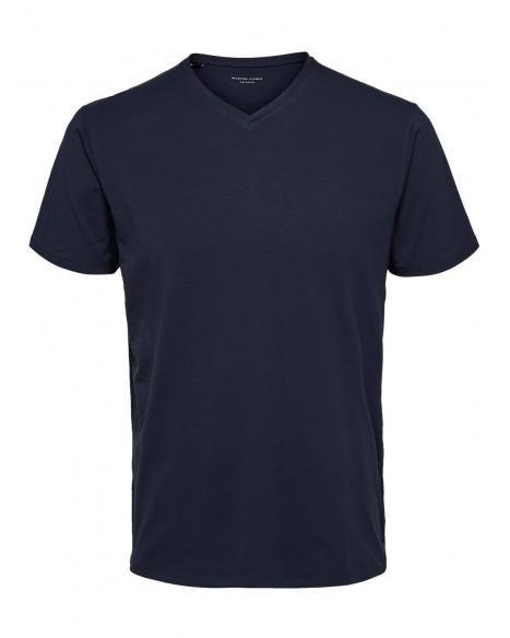 SELECTED NEWPIMA V-NECK TEE - NAVY BLAZER