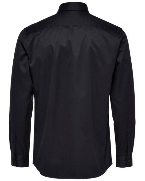 SELECTED SLIMSEL PELLE SHIRT - BLACK