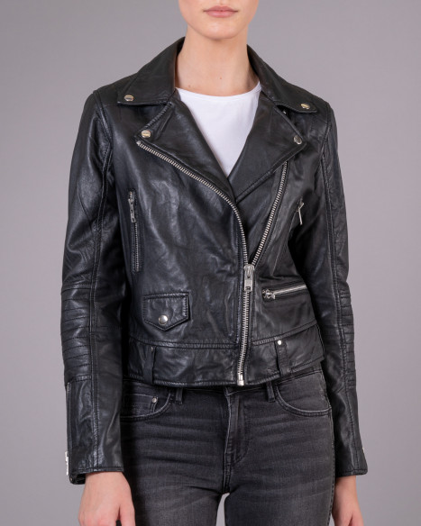 JOFAMA KATJA BIKER JACKET BLACK Skinnjacka i bikermodell Jack | Jofama | Brothers.se