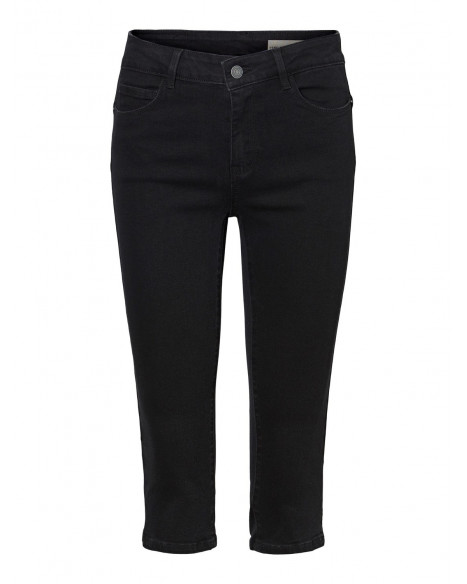 VERO MODA HOT SEVEN DENIM SLIT KNICKER - BLACK