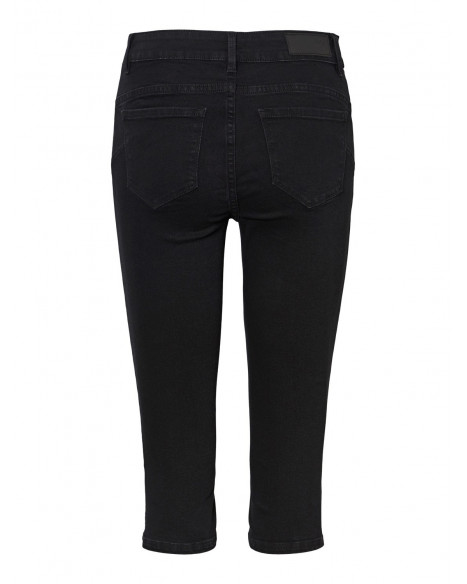 VERO MODA HOT SEVEN DENIM SLIT KNICKER - BLACK