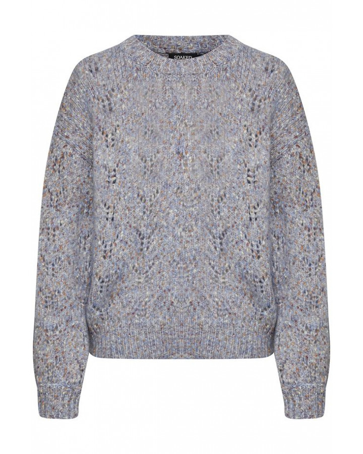 SOAKED SLANABELLE PULLOVER LS - SHIRT BLUE NEPS