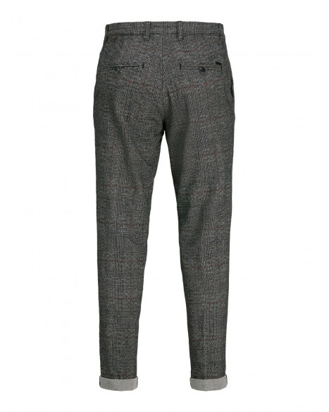 JACK & JONES ACE DYLAN GREY CHECK - GREY MELANGE