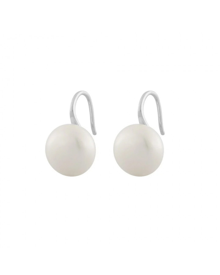 SNÖ OF SWEDEN SUNDAY PEARL EARRING - SILVER/WHITE