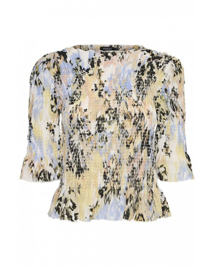 SOAKED SLOLYMPIA BLOUSE - PARSNIP ABSTRACT
