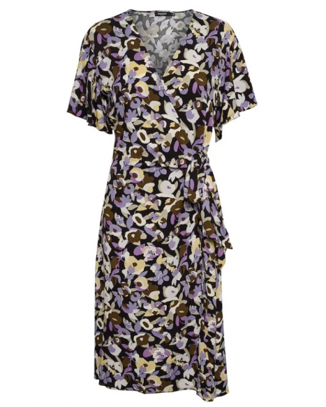 SOAKED SLCINDRA GABY DRESS - BLACK GRAPIC