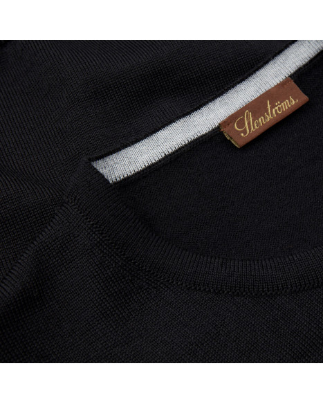 STENSTRÖMS MERINO WOOL CREW NECK - BLACK