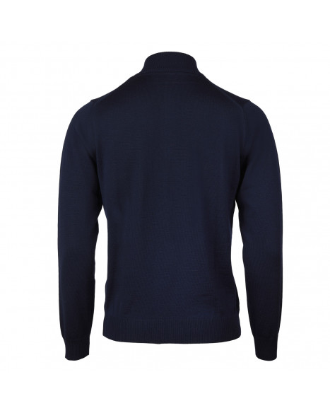 STENSTRÖMS MERINO WOOL HALF ZIP - NAVY