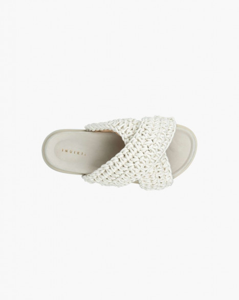 INUIKII WOVEN SLIPPER - WHITE