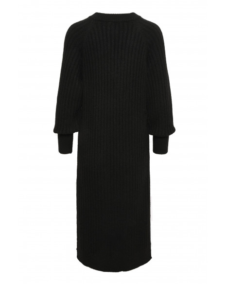 SOAKED IN LUXURY RAKEL V-NECK DRESS - SANDSHELL & BLACK