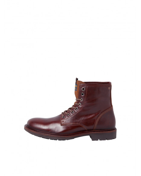 JACK & JONES JFWTANNER LEATHER BOOT SN - BRANDY BROWN