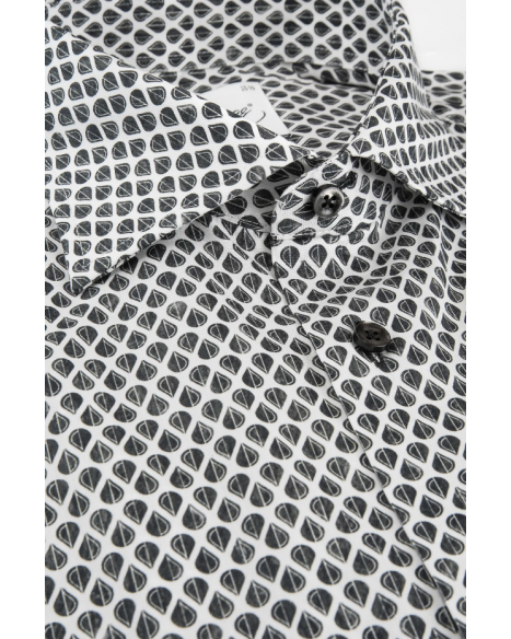 OSCAR OF SWEDEN REGULAR FIT SHIRT - WHITE PRINT