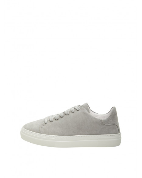 SELECTED HOMME  SLHDAVID CHUNKY SUEDE TRAINER - GREY