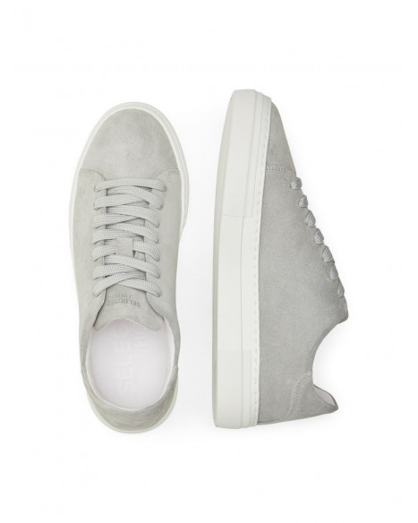 SELECTED HOMME  SLHDAVID CHUNKY SUEDE TRAINER - GREY