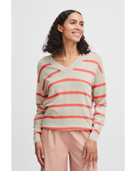 B.YOUNG BYMMORLA V-NECK - CAYENNE MIX