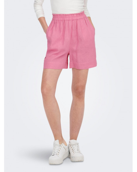 ONLY TOKYO LINEN BLEND SHORTS - SACHET PINK
