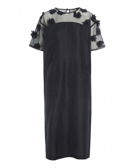 BITTE KAI RAND DRESS FLOATING FLOWERS - BLACK