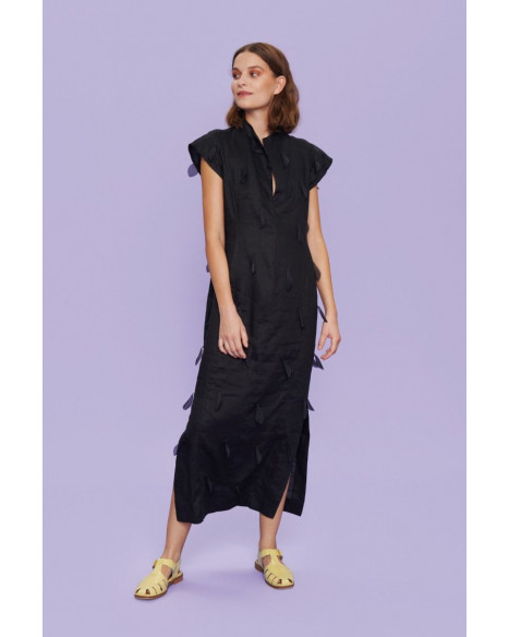 BITTE KAI RAND DRESS AIRY LINEN - BLACK