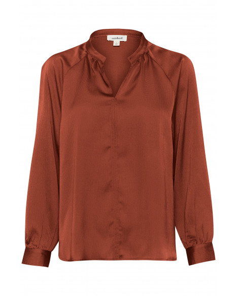 SOAKED SLIOANA BLOUSE LS - RUSSET BROWN
