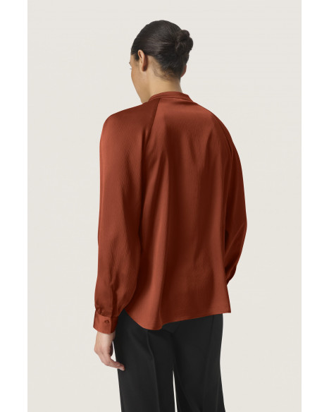 SOAKED SLIOANA BLOUSE LS - RUSSET BROWN