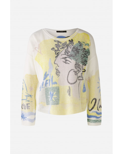 OUI PULLOVER - WHITE YELLOW