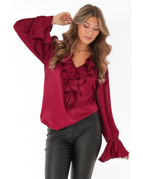 CAPRI COLLECTION SELMA BLOUSE - RUBY RED