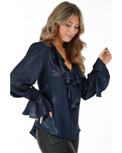 CAPRI COLLECTION SELMA BLOUSE - MIDNIGHT BLUE