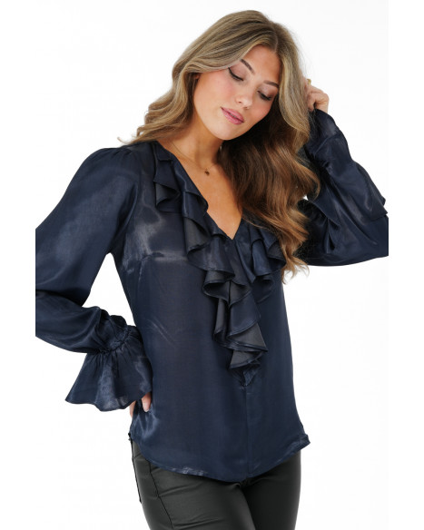CAPRI COLLECTION SELMA BLOUSE - MIDNIGHT BLUE