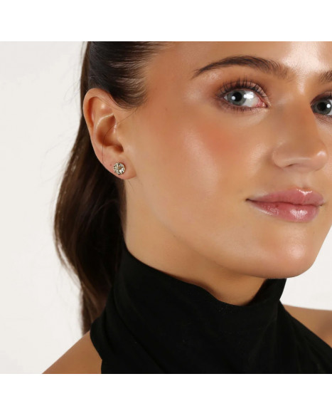 SNÖ OF SWEDEN RUE SMALL COIN EARRING - GOLD