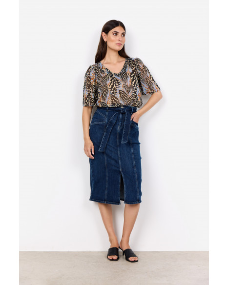 SOYA CONCEPT SC-KIMBERLY 38 SKIRT MI W - DARK BLUE DENIM