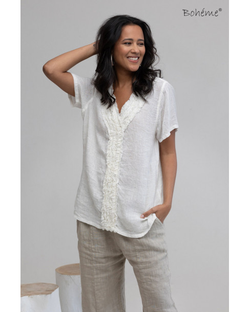 BOHÉME  TOP V-NECK FRILLS
