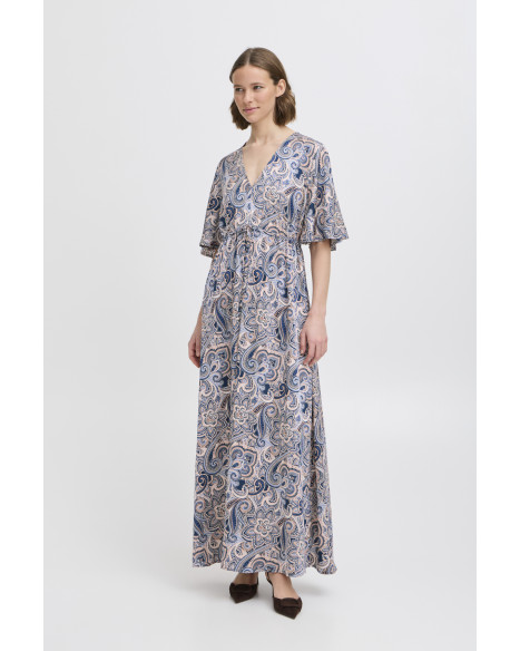 B.YOUNG BYHILLY  SS DRESS - BLUE PAISLEY MIX