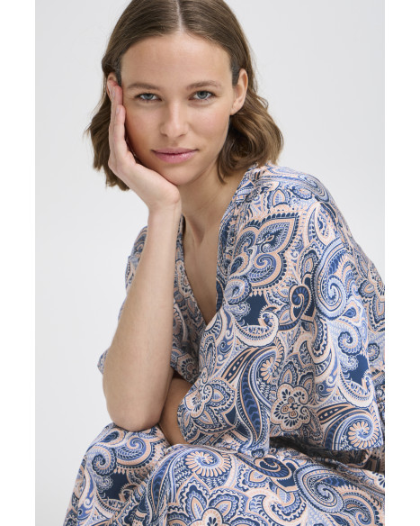 B.YOUNG BYHILLY  SS DRESS - BLUE PAISLEY MIX