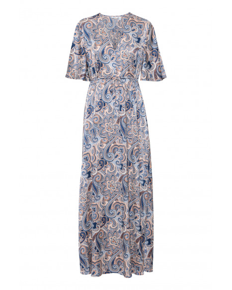 B.YOUNG BYHILLY  SS DRESS - BLUE PAISLEY MIX