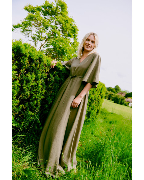 B.YOUNG  BYMMHAILEY V-NECK MAXI DRESS - KALAMATA