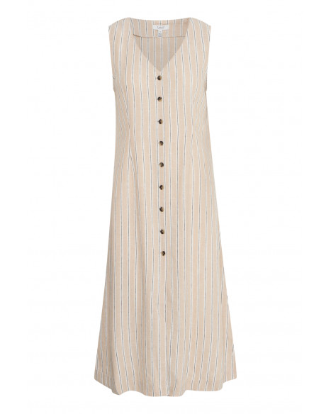 B.YOUNG BYFALAKKA BUTTON DRESS - HUMUS STRIPE MIX