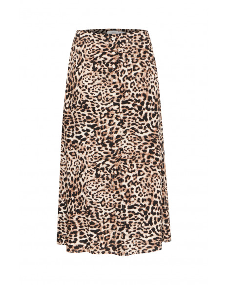 B.YOUNG BYMMJOELLA MIDI SKIRT - BIRCH LEOPARD