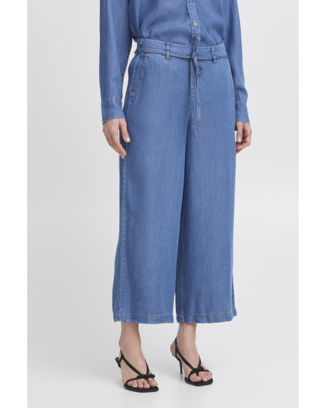 B.YOUNG BYKOSMO CROP PANTS - MID BLUE DENIM