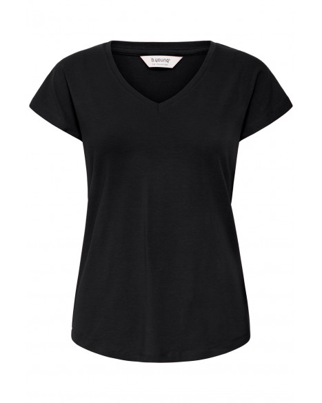 B.YOUNG BYPAMILA V-NECK T-SHIRT - BLACK
