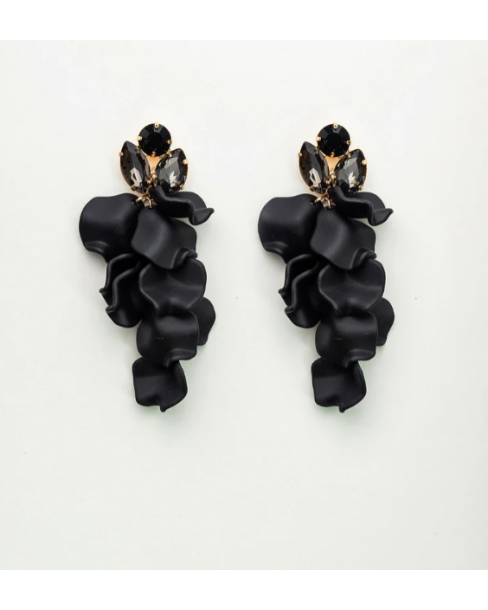 BOW19 LEAF STONE EARRINGS -...
