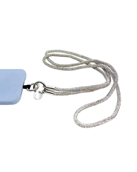IN SUNNY MOOD GALA SPARKLE PHONE STRAP - SILVER