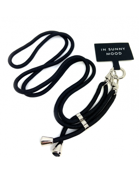 IN SUNNY MOOD MOBILE BASE NECKLACE - BLACK/SILVER
