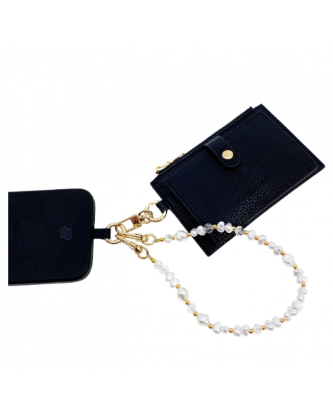 IN SUNNY MOOD CARD HOLDER COIN ZIP PURSE - BLACK/GOLD