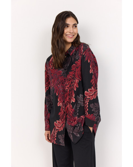 SOYA CONCEPT SC-VAIKE 2 SHIRT-W - RED COMBI