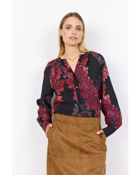 SOYA CONCEPT  SC-VAIKE 1 SHIRT-W - RED COMBI