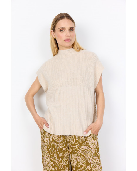 SOYA CONCEPT SC-VIRGINA 1 WAISTCOAT-K - CREAM MELANGE