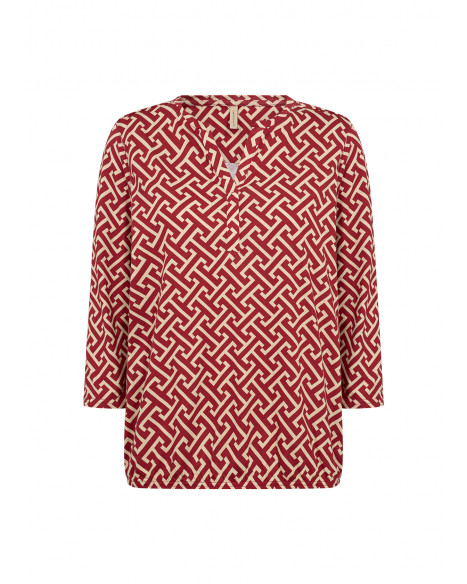 SOYA CONCEPT SC-FELICITY AOP 519 BLOUSE-J - RED COMBI