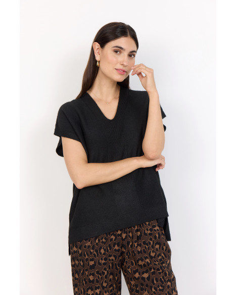 SOYA CONCEPT SC-SERINE 1 WAISTCOAT-K - BLACK