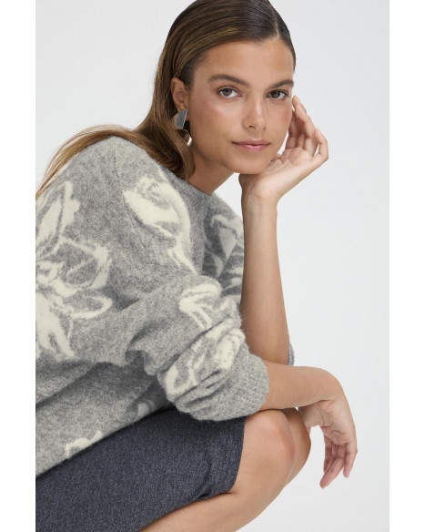 B.YOUNG BYOMEA PULLOVER - MID GREY MELANGE MIX